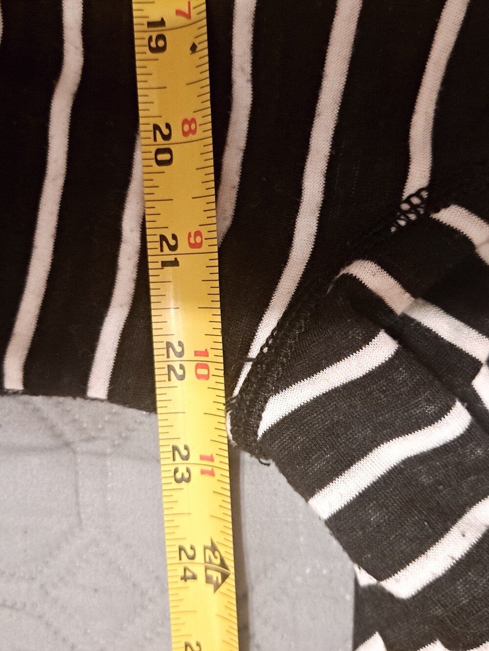Ruby Rd Striped Open Front Cardigan - Black & White Sz L - Picture 3 of 9
